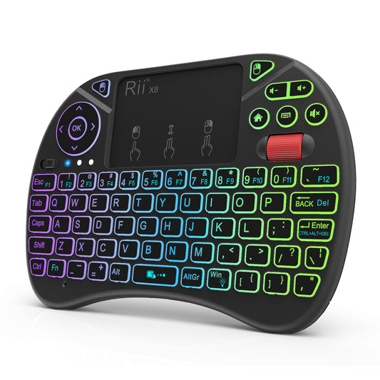 Rii X8 Mini Wireless Keypad with Scroll Wheel, Smart Keyboard and Mouse, TV Set Top Box, HTPC Laptop