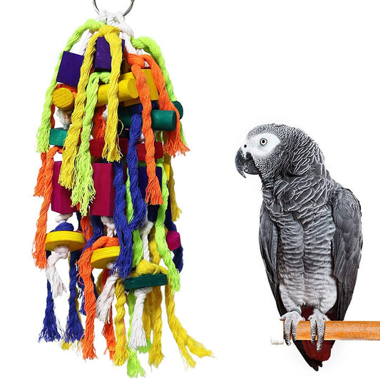 Parrot Chewing Wooden Bird Toys for Conures Cockatiels and African Greys
