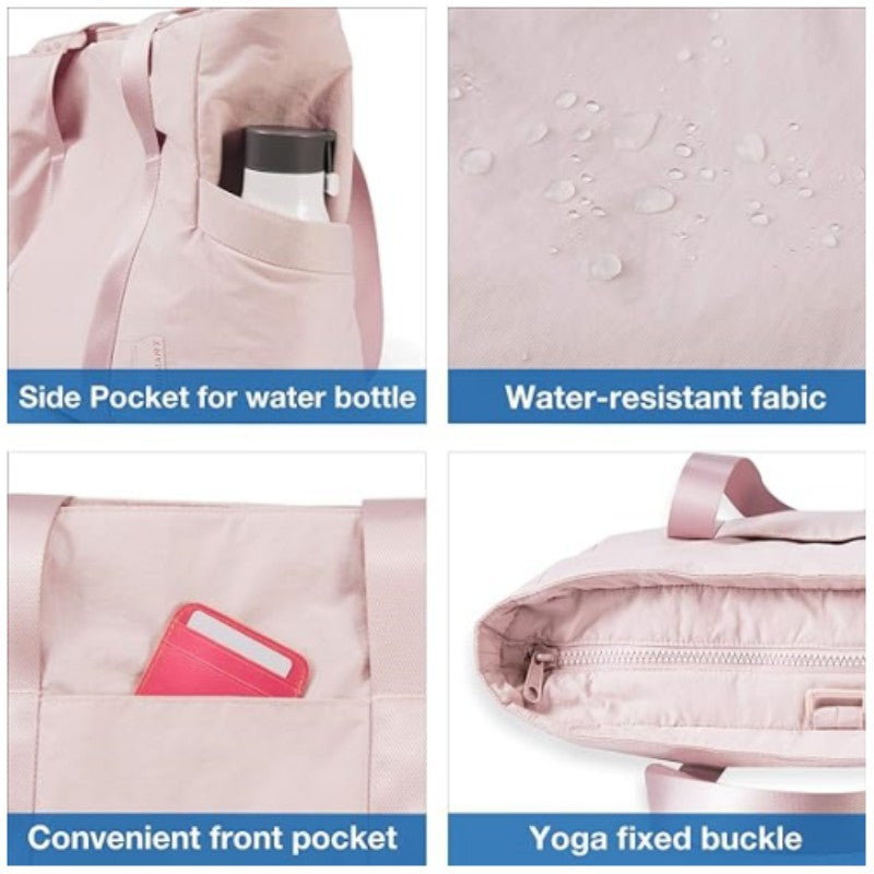 Women's Large Capacity Shoulder Bag with Yoga Mat Buckle - Stylish and Functional Handbag
