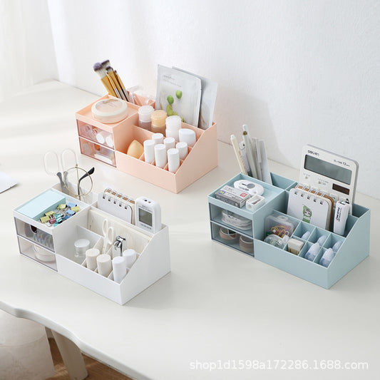 Desktop cosmetics storage box, dustproof lipstick, crafts, makeup, jewellery, storage rack, desk box, household drawer organizer.